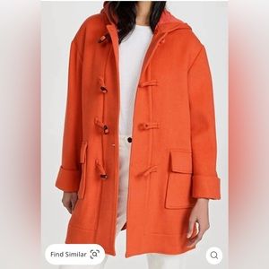 LESET Lola Montgomery Coat In Orange, Size S